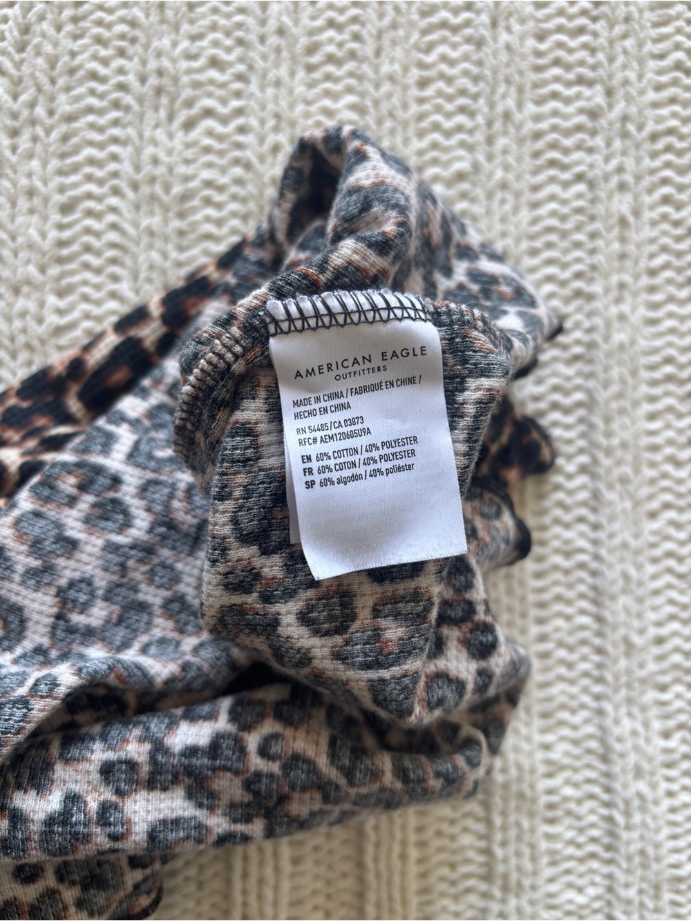 American Eagle Outfitters Leopard Print Crop Top - Brown/Black - Picture 6 of 6